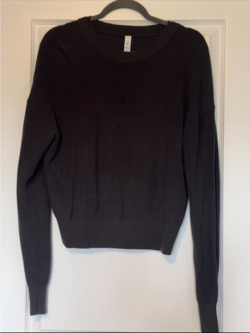 lululemon athletica Black Ribbed Crew Sweater